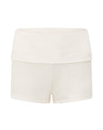 CMNTY GRDN Fold over mini short in vanilla cream