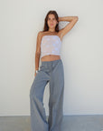 CMNTY GRDN BUSINESS LOUNGE PANT AND FLUTTER TUBE TOP