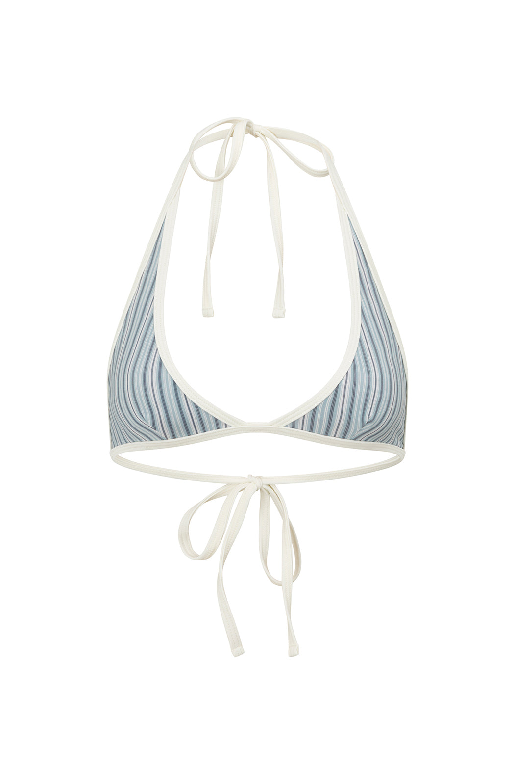 CMNTY GRDN Stripe Halter Bikini Top