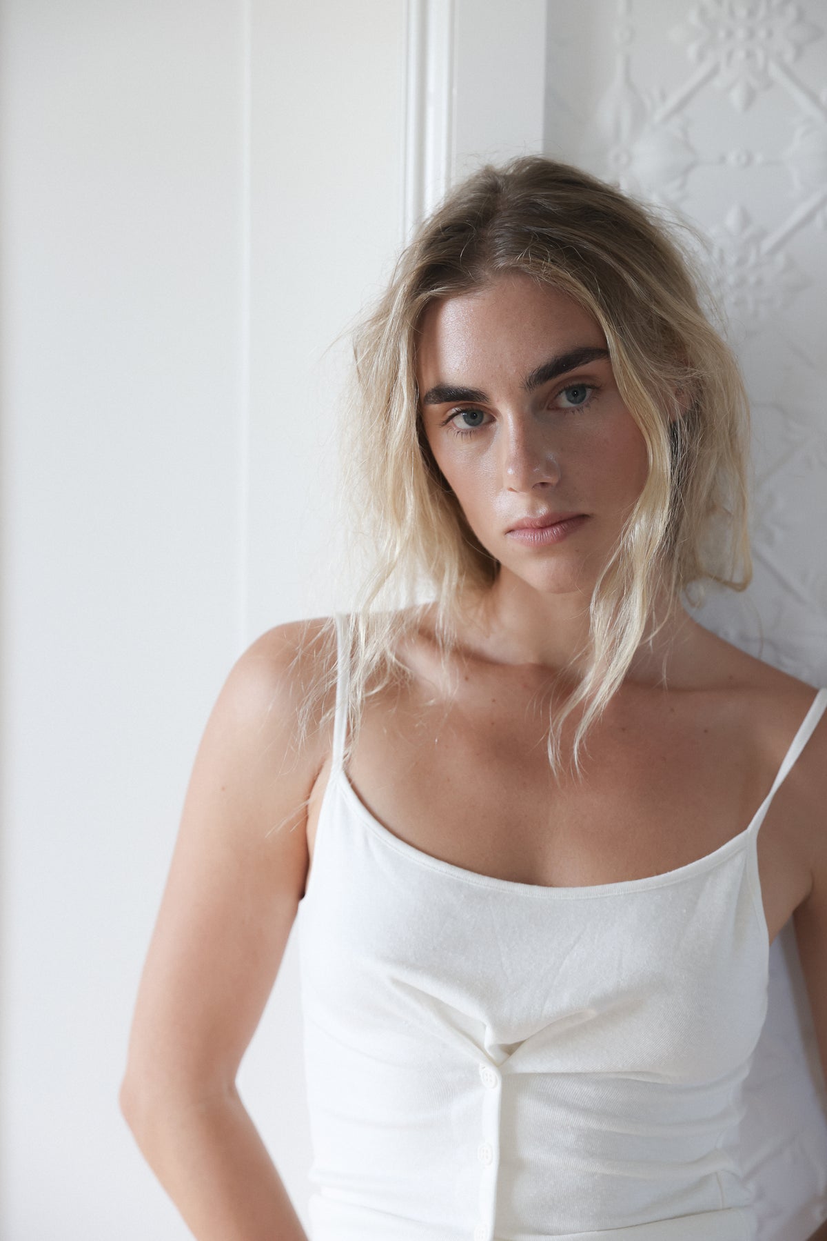 Mia Singlet Top Natural White