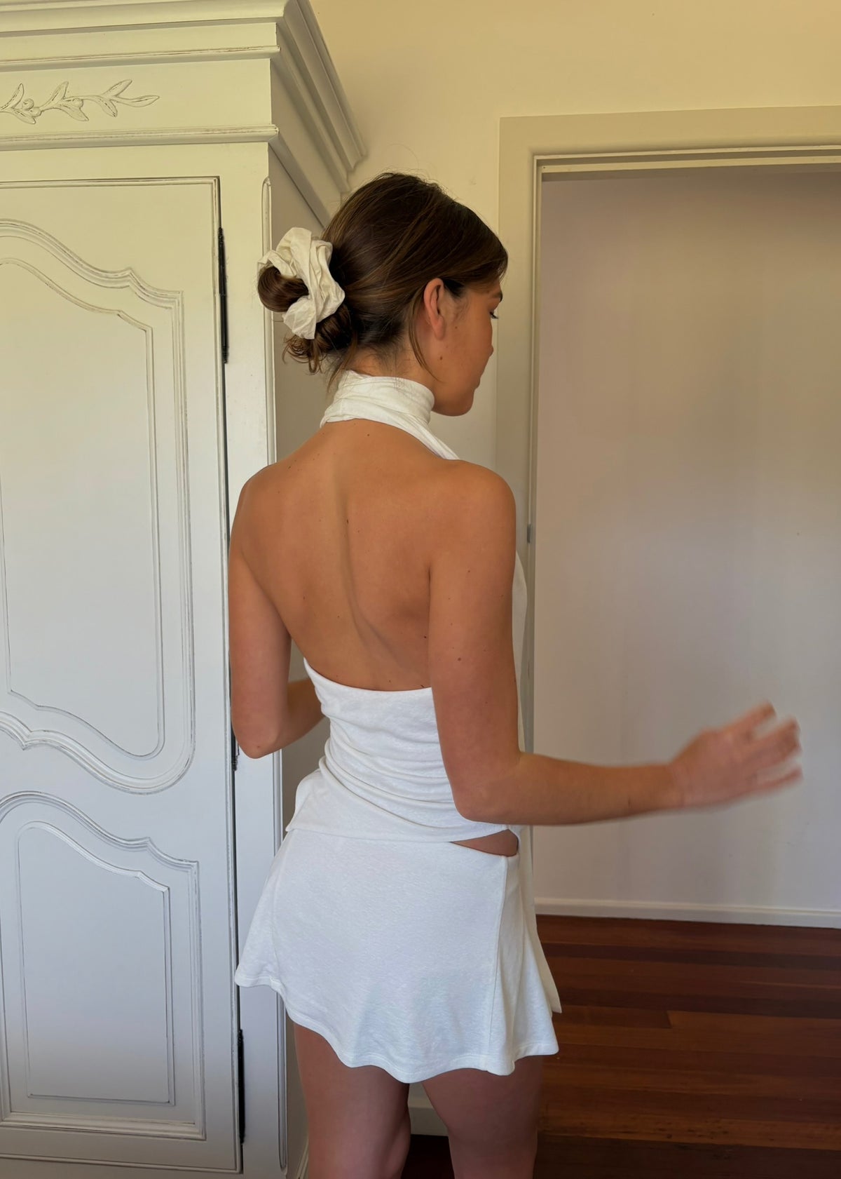 Soho Drape Halter Top Natural White