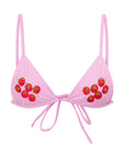 cmnty grdn campania bikini top with tomato embroidery