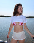 cmnty grdn campania bikini top with tomato embroidery